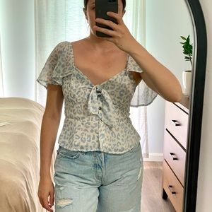 Blue and white summer top